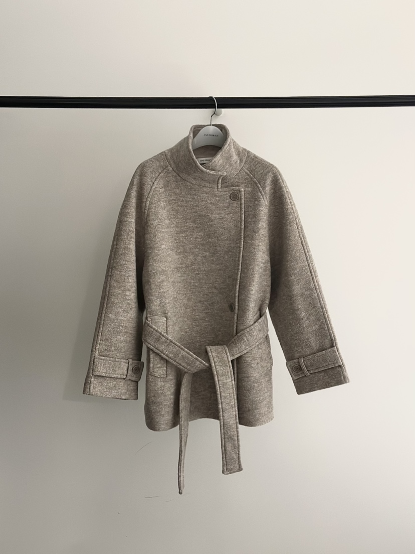 ANDTERRACE東大門㊣代購女士新品25秋冬真品時尚人氣短款大衣ANDTERRACE短款大衣圖色1