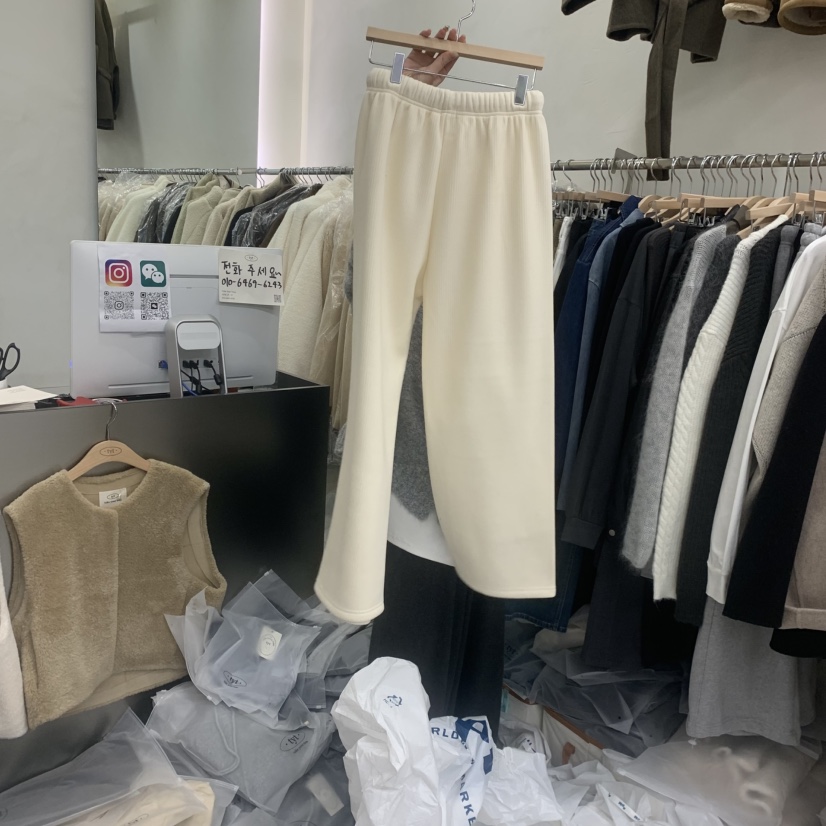 TAKE YOUE TIME東大門㊣直郵女士新款休閑休閑褲加絨條紋TAKE YOUE TIME休閑褲