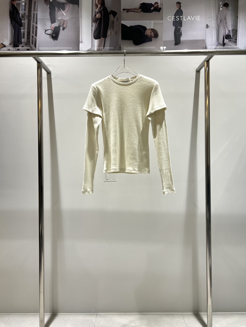 CESTLAVIE東大門㊣直郵女裝新款人氣時尚職業熱賣針織衫假兩件CESTLAVIE針織衫圖色2