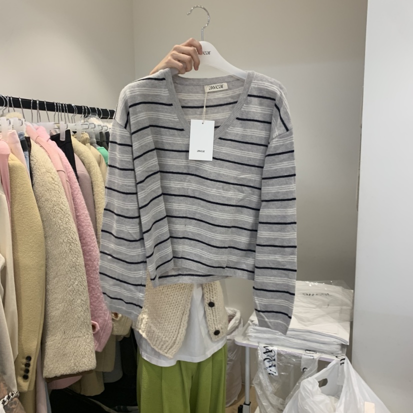 RUMIRU/AWEAR東大門㊣實拍女裝新品職業推薦真品針織衫單排扣awear/RUMIRU針織衫圖色1