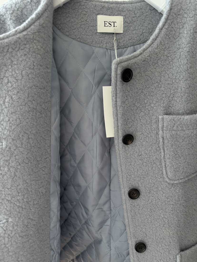 EST東大門㊣直郵女裝新款真品時尚25秋冬熱賣人氣職業短款大衣EST_短款大衣