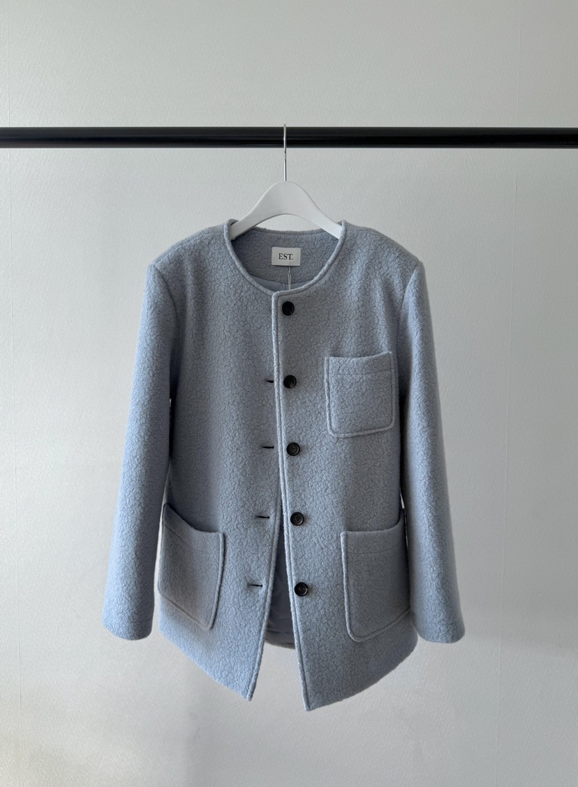 EST東大門㊣直郵女裝新款真品時尚25秋冬熱賣人氣職業短款大衣EST_短款大衣圖色1