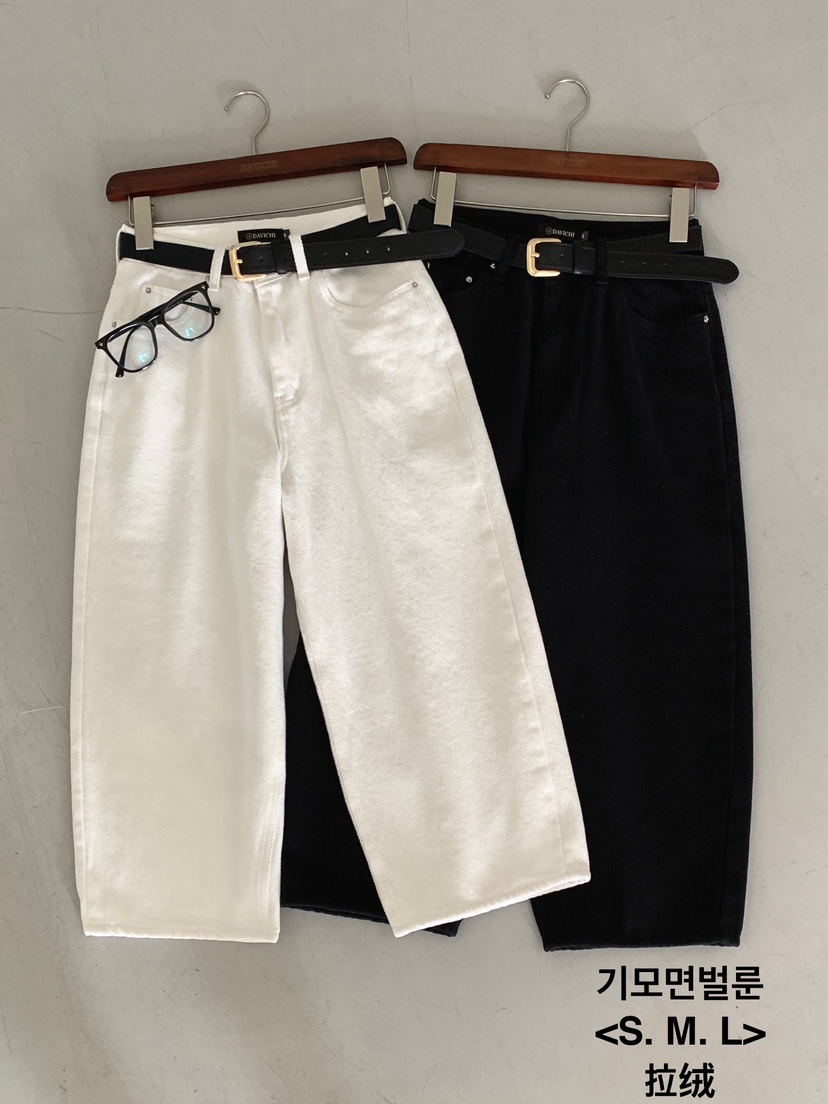 DAVICHI韓國代購㊣女裝新品推薦人氣休閑褲含隨機腰帶拉絨棉DAVICHI休閑褲