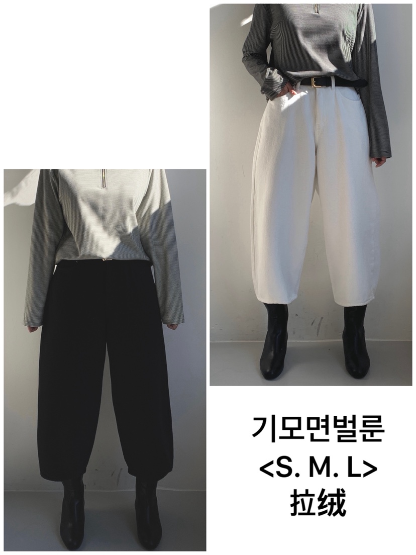 DAVICHI韓國代購㊣女裝新品推薦人氣休閑褲含隨機腰帶拉絨棉DAVICHI休閑褲