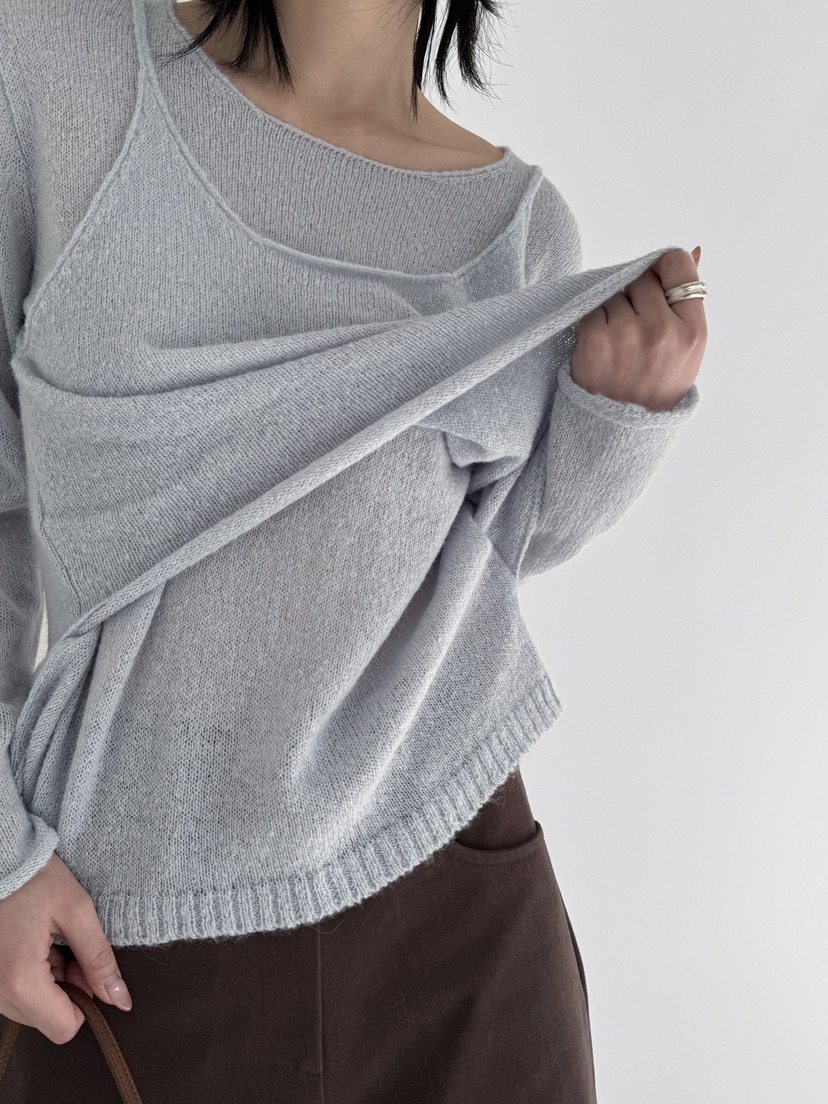 YIKHO STYLE韓國代購㊣女士新款休閑時尚真品針織衫假兩件YIKHO STYLE針織衫