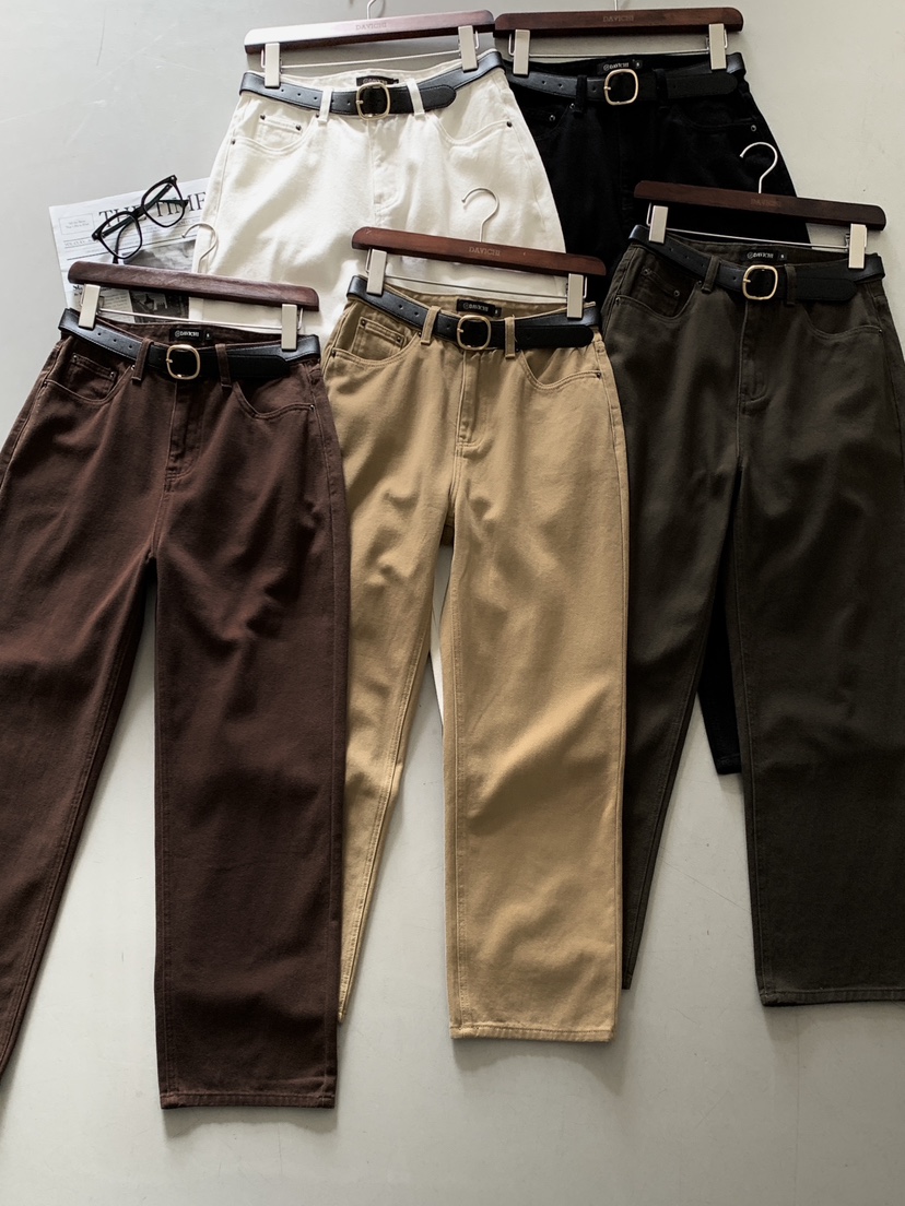 DAVICHI韓國代購㊣女士新品推薦休閑職業休閑褲含隨機腰帶棉DAVICHI休閑褲