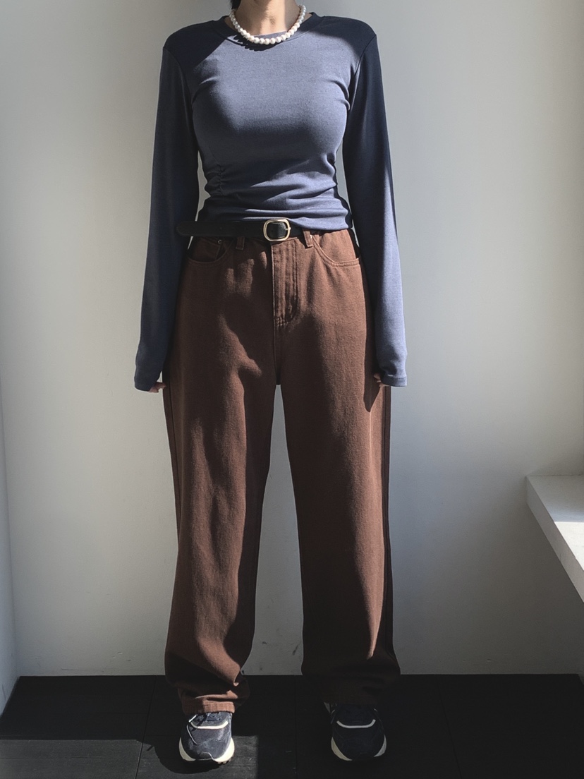 DAVICHI韓國代購㊣女士新品推薦休閑職業休閑褲含隨機腰帶棉DAVICHI休閑褲