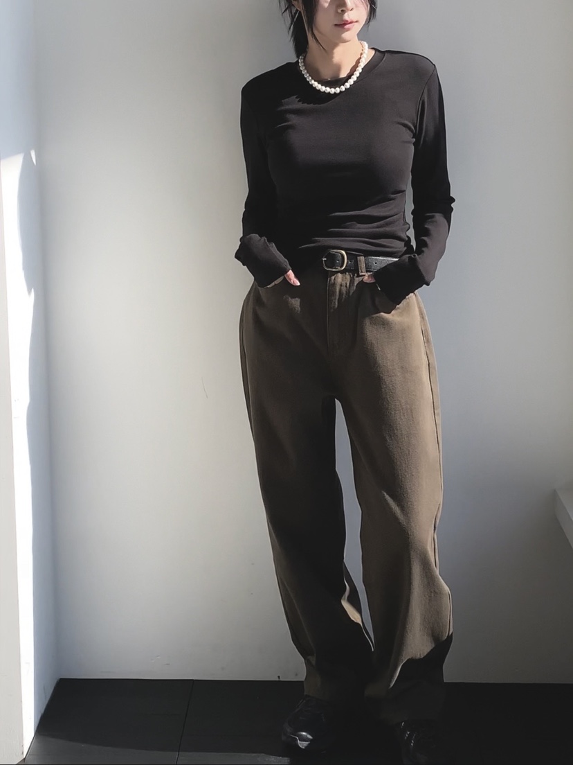 DAVICHI韓國代購㊣女士新品推薦休閑職業休閑褲含隨機腰帶棉DAVICHI休閑褲