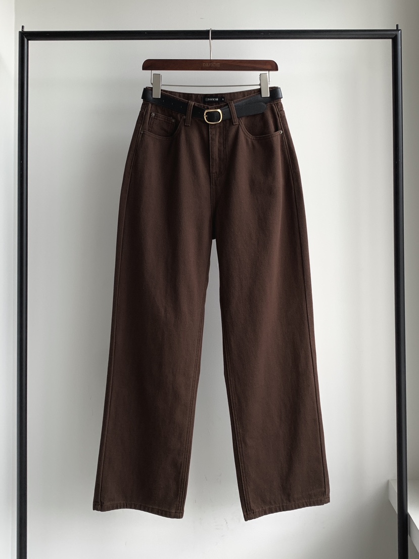 DAVICHI韓國代購㊣女士新品推薦休閑職業休閑褲含隨機腰帶棉DAVICHI休閑褲圖色1