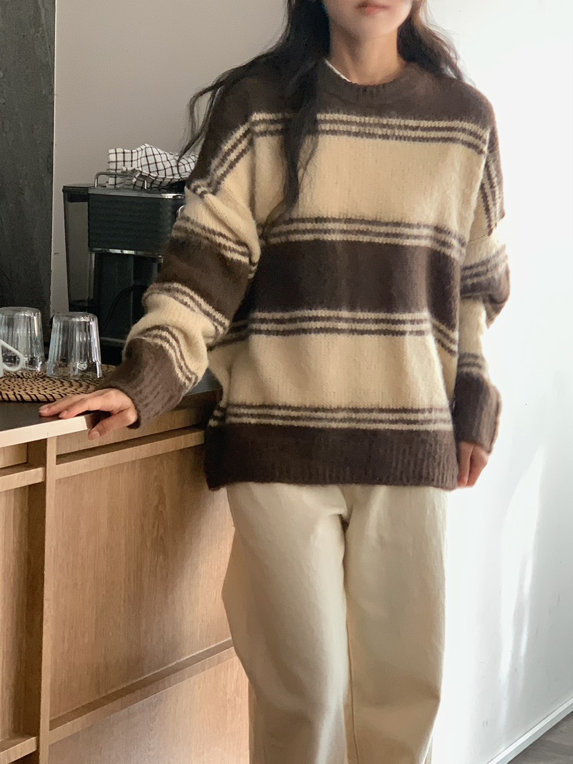 BLEECKER韓國代購㊣女士新款人氣時尚25秋冬休閑推薦針織衫BLEECKER針織衫