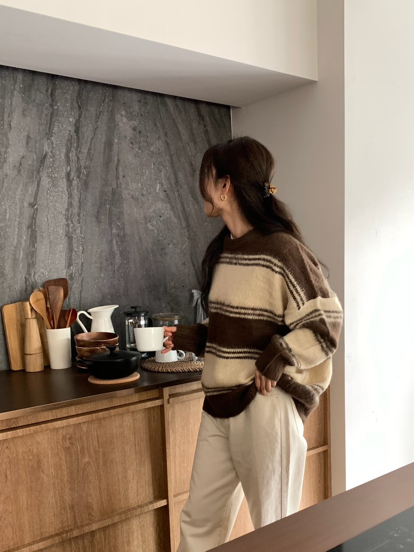 BLEECKER韓國代購㊣女士新款人氣時尚25秋冬休閑推薦針織衫BLEECKER針織衫