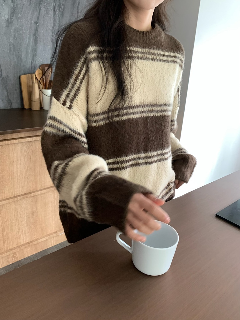 BLEECKER韓國代購㊣女士新款人氣時尚25秋冬休閑推薦針織衫BLEECKER針織衫