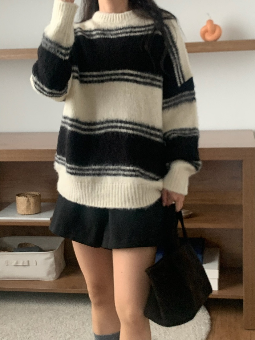 BLEECKER韓國代購㊣女士新款人氣時尚25秋冬休閑推薦針織衫BLEECKER針織衫