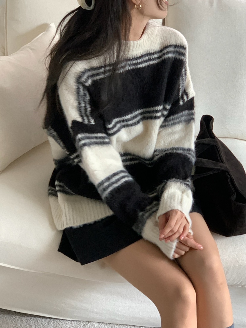 BLEECKER韓國代購㊣女士新款人氣時尚25秋冬休閑推薦針織衫BLEECKER針織衫