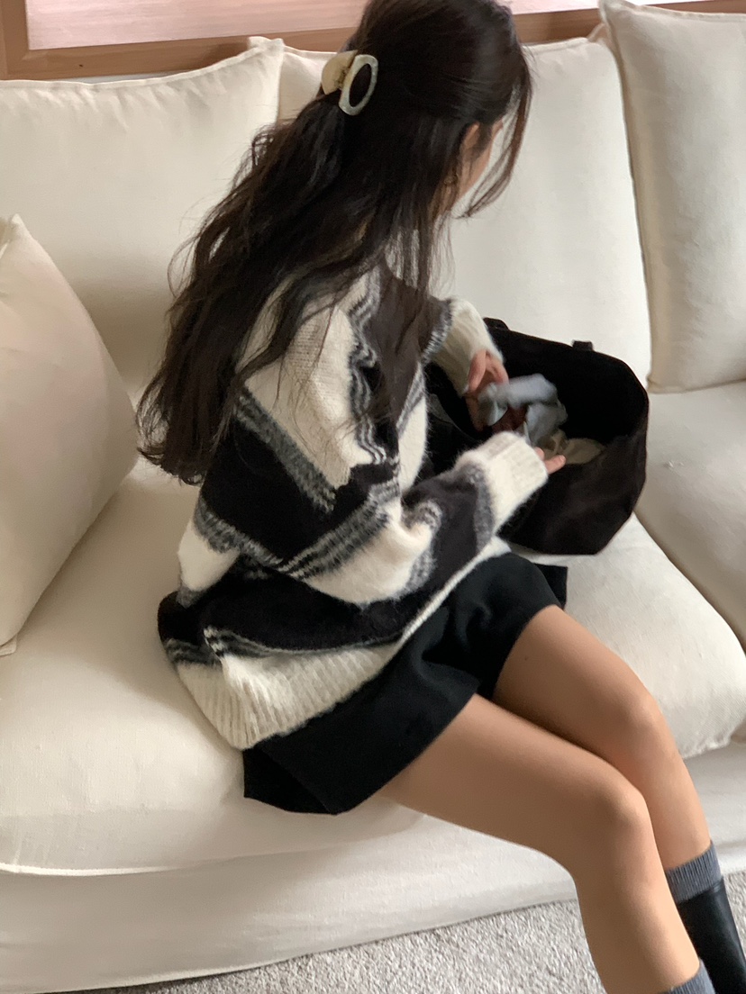 BLEECKER韓國代購㊣女士新款人氣時尚25秋冬休閑推薦針織衫BLEECKER針織衫