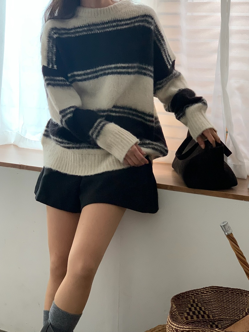 BLEECKER韓國代購㊣女士新款人氣時尚25秋冬休閑推薦針織衫BLEECKER針織衫