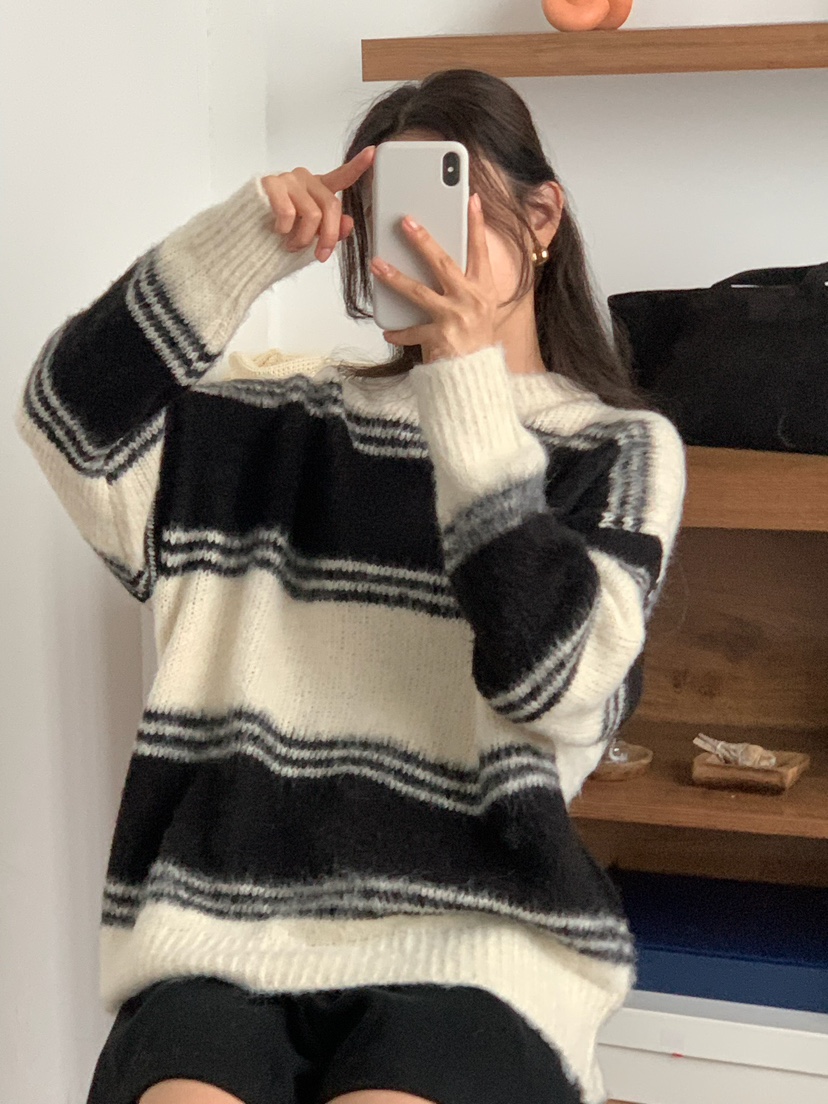 BLEECKER韓國代購㊣女士新款人氣時尚25秋冬休閑推薦針織衫BLEECKER針織衫