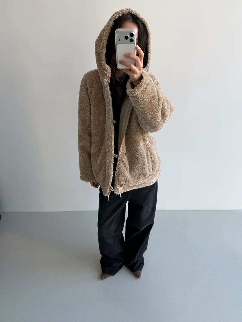 MINIMUZE韓國代購㊣女裝新款真品休閑職業推薦短款大衣連帽衫MINIMUZE短款大衣