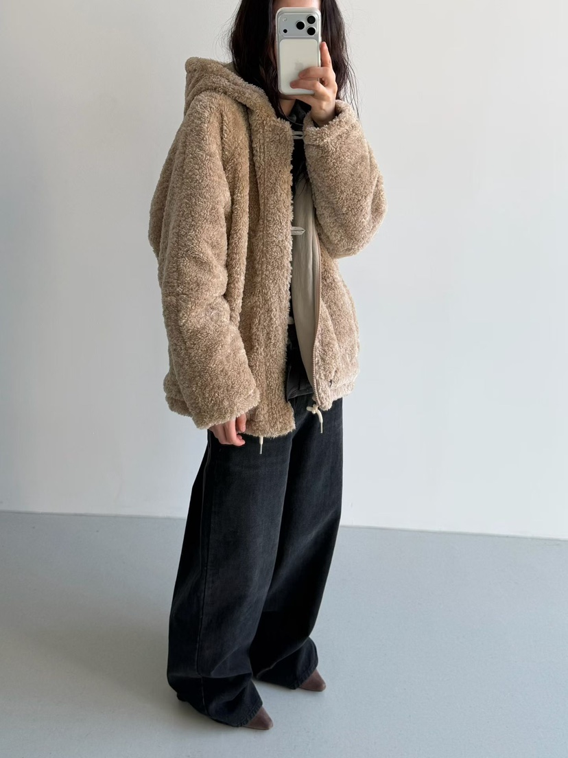 MINIMUZE韓國代購㊣女裝新款真品休閑職業推薦短款大衣連帽衫MINIMUZE短款大衣