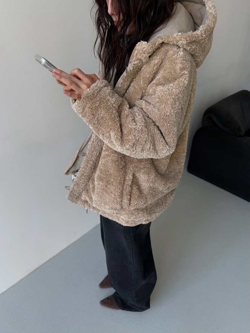 MINIMUZE韓國代購㊣女裝新款真品休閑職業推薦短款大衣連帽衫MINIMUZE短款大衣