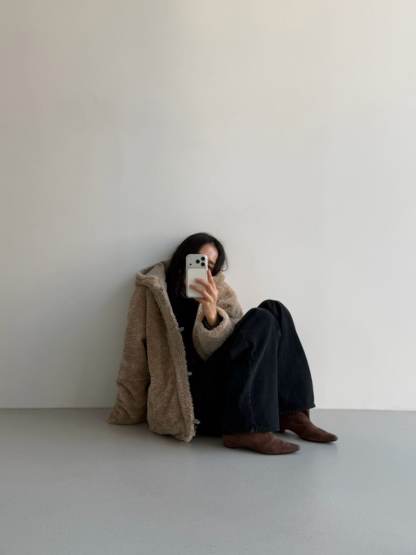 MINIMUZE韓國代購㊣女裝新款真品休閑職業推薦短款大衣連帽衫MINIMUZE短款大衣