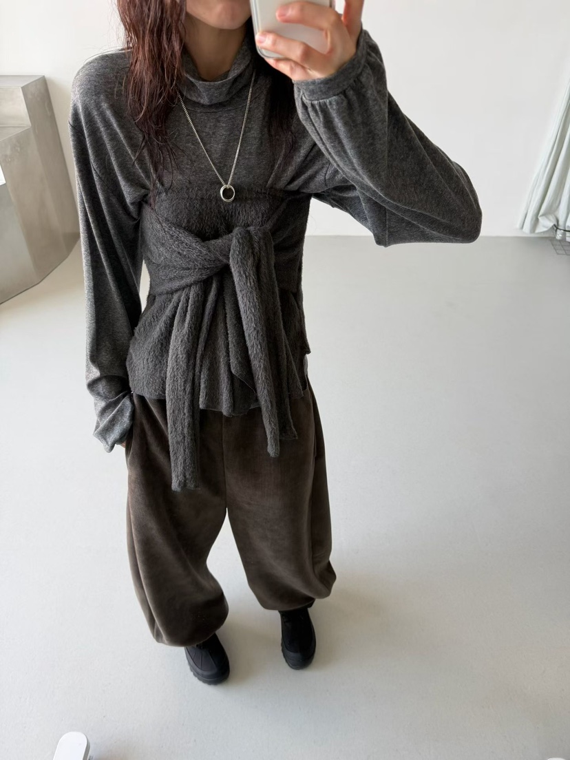 MINIMUZE東大門㊣直郵女士新款人氣25秋冬休閑熱賣短裙羊駝絨MINIMUZE短裙