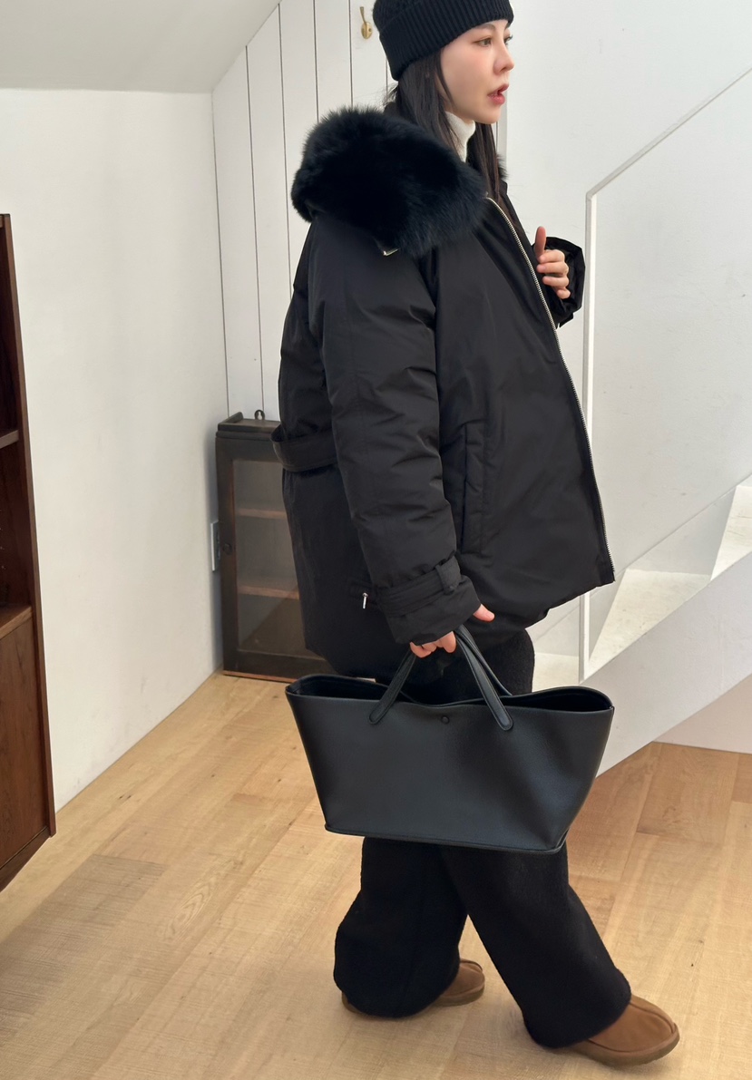 LE VASE韓國直郵㊣女士新品真品25秋冬短款棉服含腰帶狐貍LE VASE短款棉服