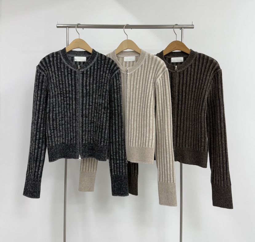 YIKHO STYLE東大門㊣代購女裝新款推薦休閑時尚針織衫拉鏈YIKHO STYLE針織衫