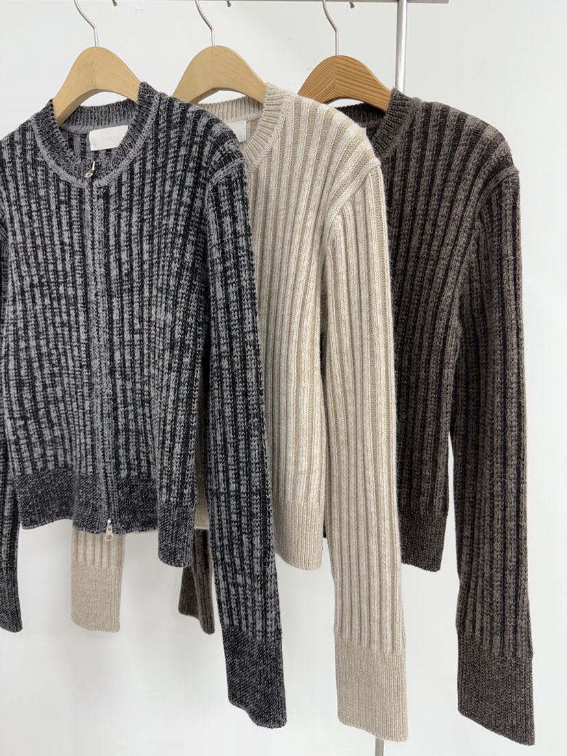 YIKHO STYLE東大門㊣代購女裝新款推薦休閑時尚針織衫拉鏈YIKHO STYLE針織衫