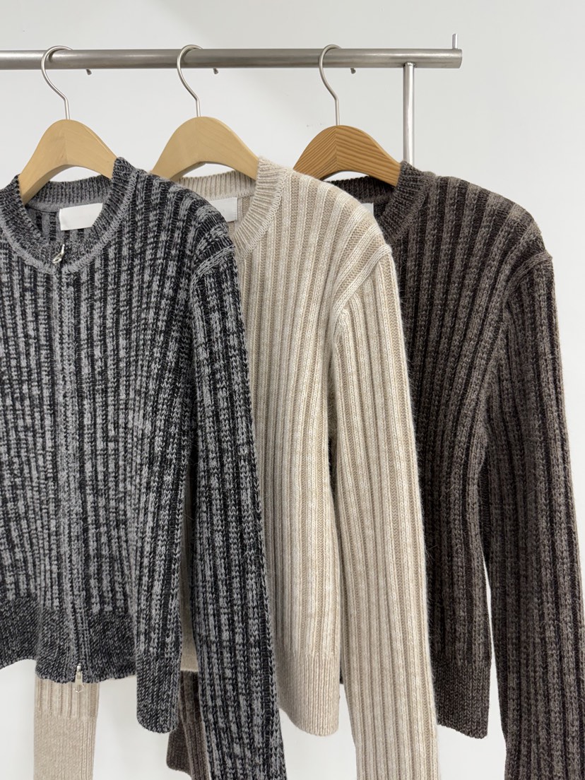 YIKHO STYLE東大門㊣代購女裝新款推薦休閑時尚針織衫拉鏈YIKHO STYLE針織衫