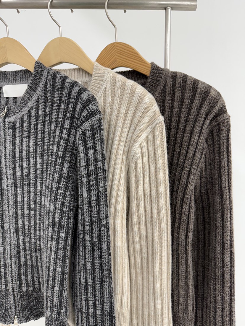 YIKHO STYLE東大門㊣代購女裝新款推薦休閑時尚針織衫拉鏈YIKHO STYLE針織衫