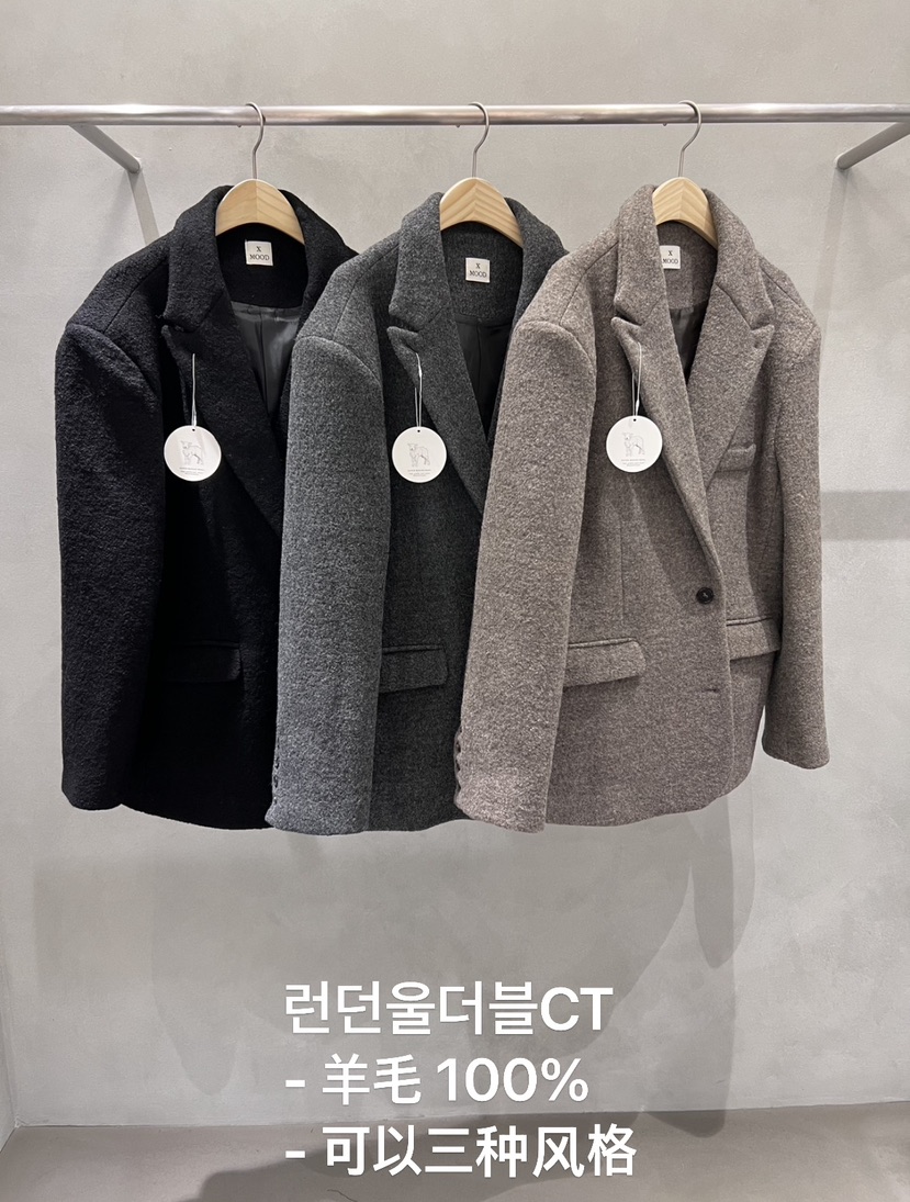 X-MOOD東大門㊣代購女士新品25秋冬真品熱賣時尚人氣短款大衣X-MOOD短款大衣