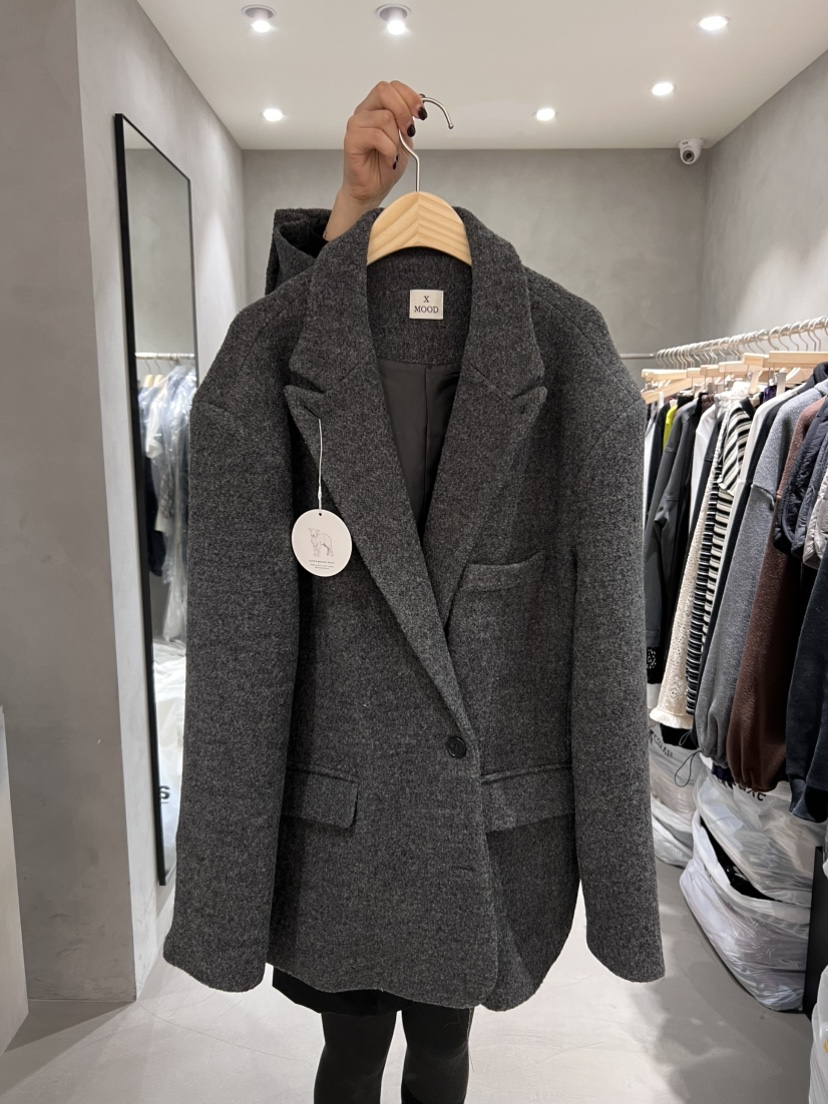 X-MOOD東大門㊣代購女士新品25秋冬真品熱賣時尚人氣短款大衣X-MOOD短款大衣圖色2