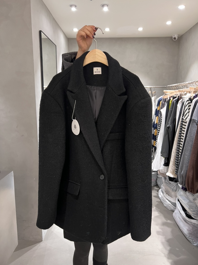 X-MOOD東大門㊣代購女士新品25秋冬真品熱賣時尚人氣短款大衣X-MOOD短款大衣圖色3