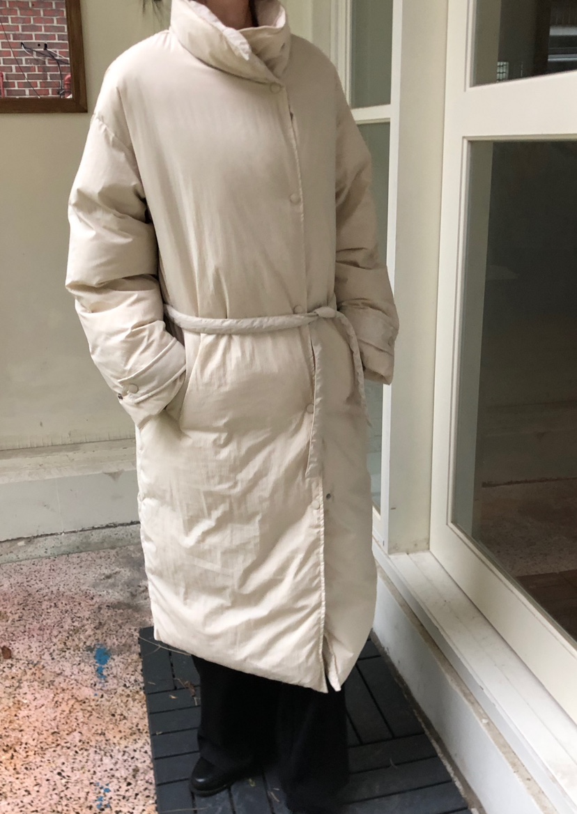 THE EYL韓國代購㊣女士新款推薦時尚職業長款羽絨服含腰帶THE EYL長款羽絨服