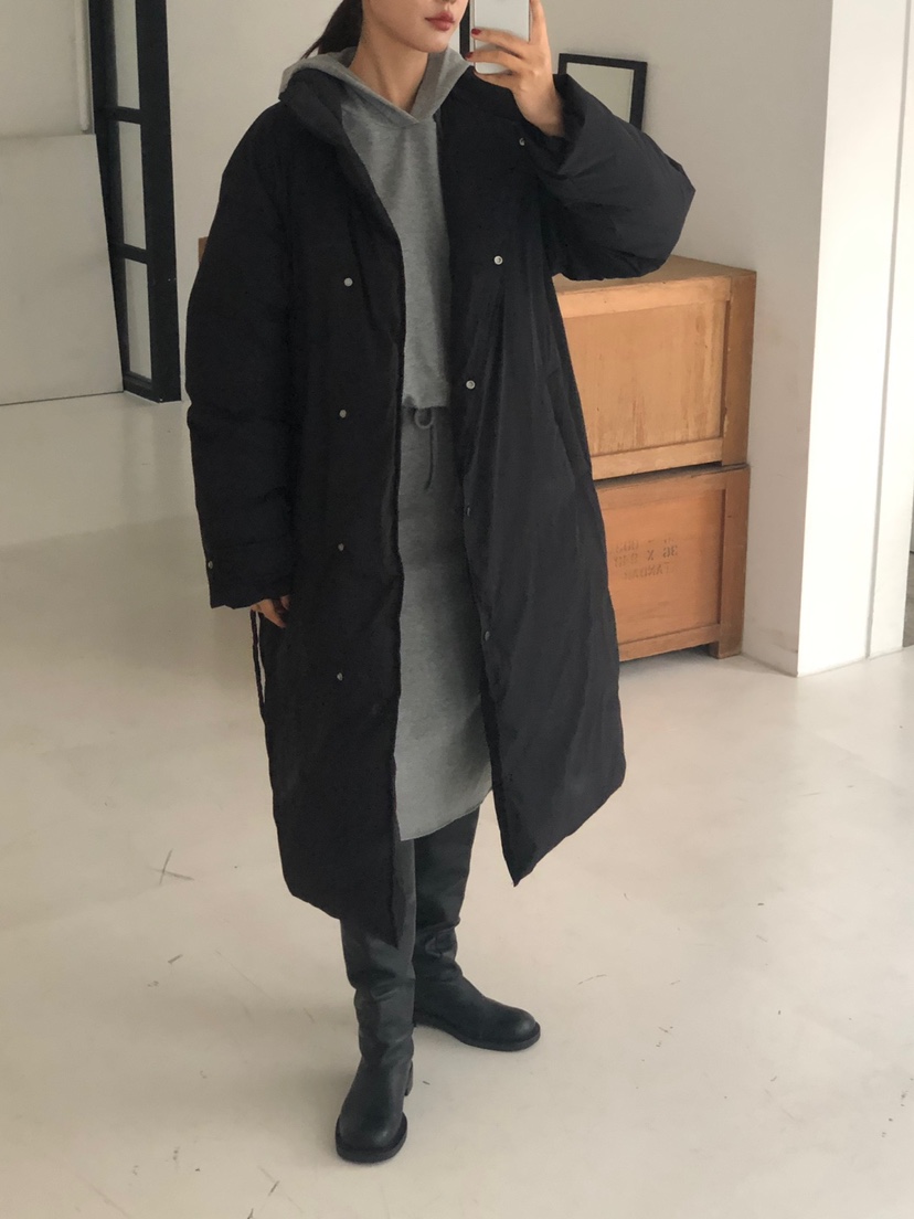 THE EYL韓國代購㊣女士新款推薦時尚職業長款羽絨服含腰帶THE EYL長款羽絨服