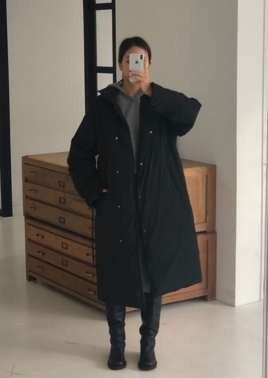 THE EYL韓國代購㊣女士新款推薦時尚職業長款羽絨服含腰帶THE EYL長款羽絨服