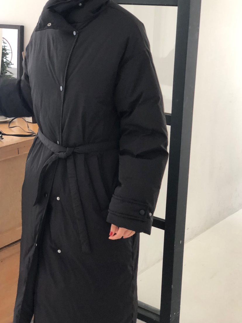 THE EYL韓國代購㊣女士新款推薦時尚職業長款羽絨服含腰帶THE EYL長款羽絨服