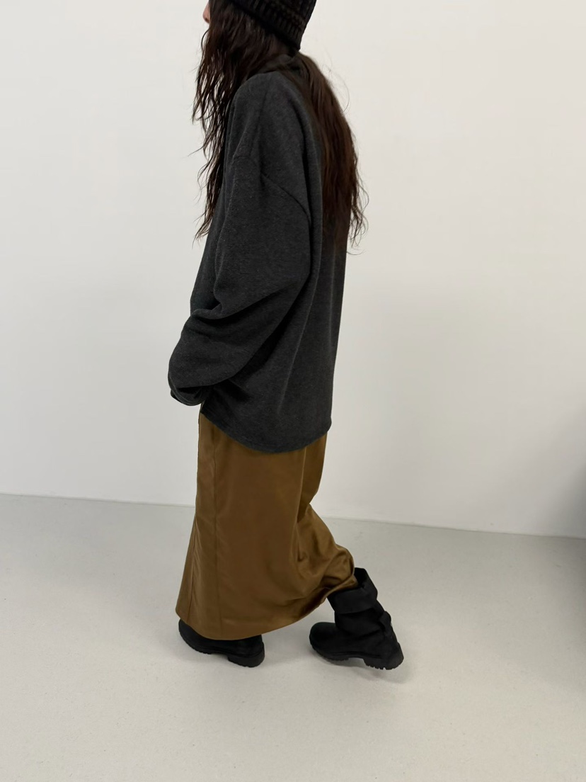 MINIMUZE韓國代購㊣女士新款真品熱賣人氣時尚25秋冬長裙絨面革MINIMUZE長裙