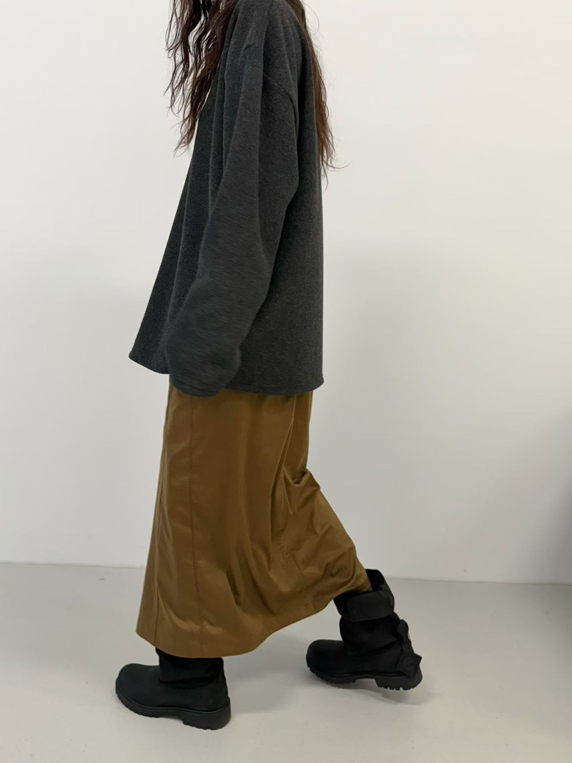 MINIMUZE韓國代購㊣女士新款真品熱賣人氣時尚25秋冬長裙絨面革MINIMUZE長裙