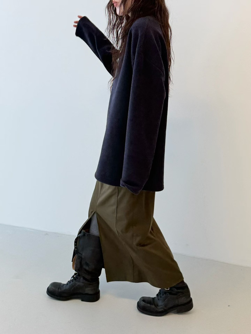 MINIMUZE韓國代購㊣女士新款真品熱賣人氣時尚25秋冬長裙絨面革MINIMUZE長裙