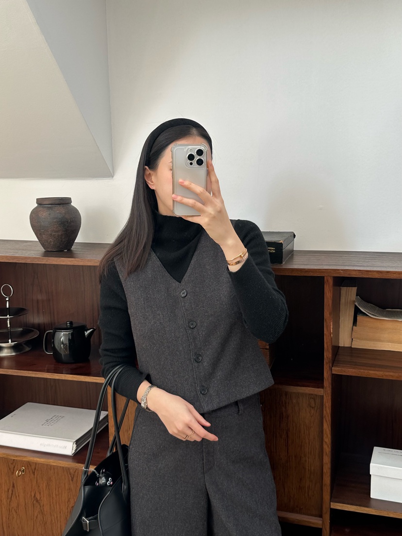 LE VASE韓國直郵㊣女裝新品推薦休閑職業25秋冬真品時尚馬甲LE VASE馬甲