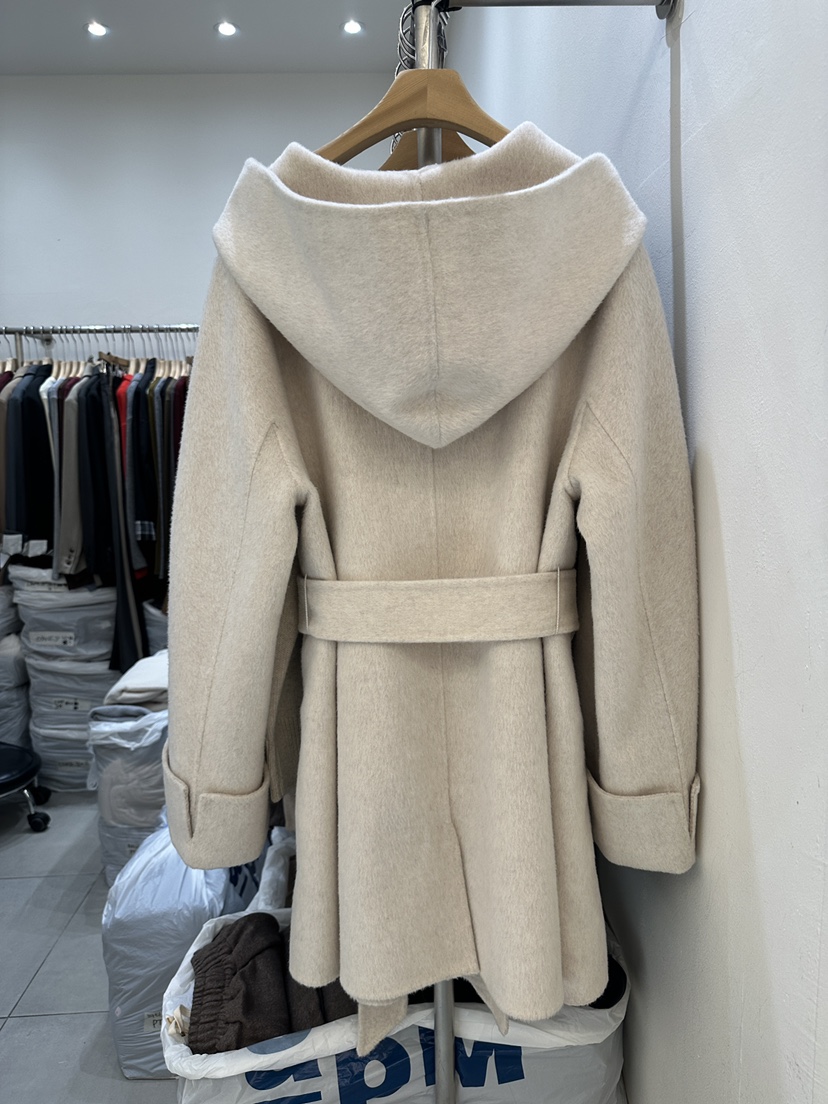 HEIZE韓國代購㊣女裝新品人氣熱賣真品中長款大衣含腰帶羊駝HEIZE中長款大衣