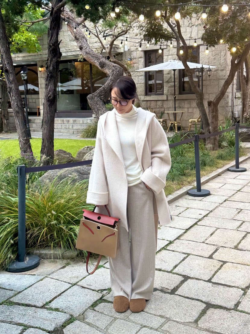 HEIZE韓國代購㊣女裝新品人氣熱賣真品中長款大衣含腰帶羊駝HEIZE中長款大衣