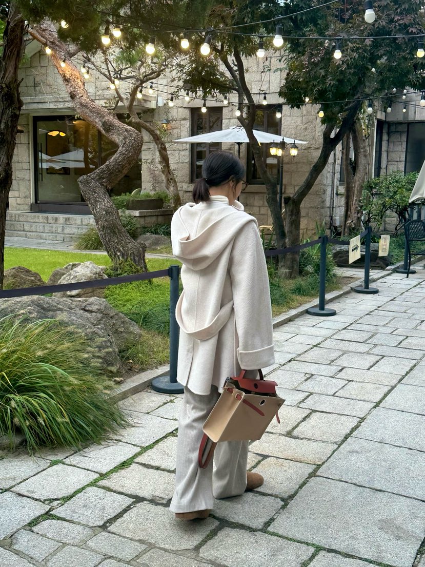 HEIZE韓國代購㊣女裝新品人氣熱賣真品中長款大衣含腰帶羊駝HEIZE中長款大衣