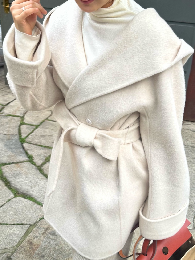 HEIZE韓國代購㊣女裝新品人氣熱賣真品中長款大衣含腰帶羊駝HEIZE中長款大衣