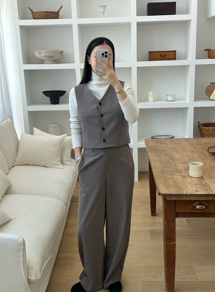 LE VASE韓國直郵㊣女裝新款真品熱賣休閑推薦時尚職業休閑褲LE VASE休閑褲