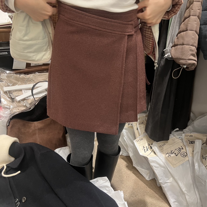 VENIR-a東大門㊣代購女裝新品休閑時尚25秋冬熱賣職業短裙VENIR-a短裙圖色1