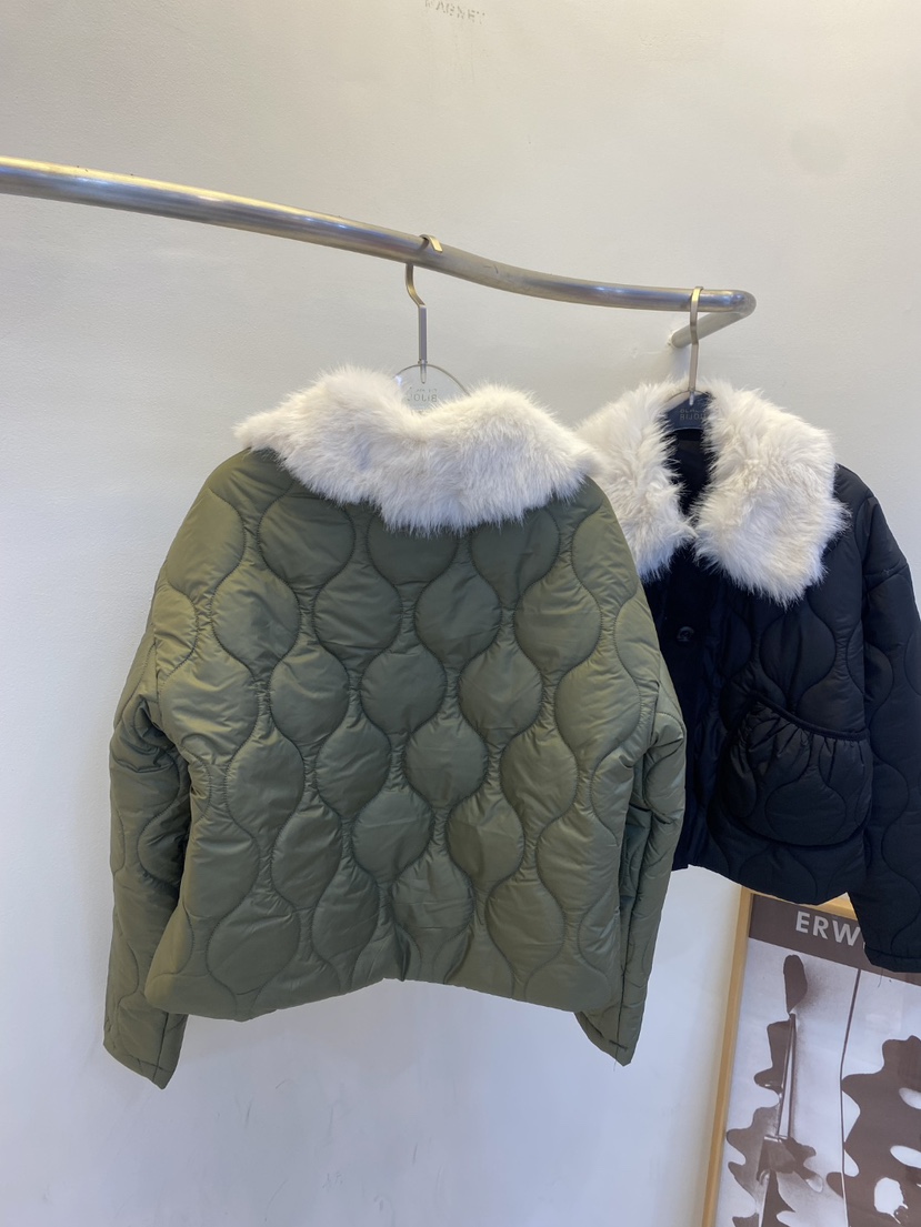 BLACK BIJOU東大門㊣實拍女裝新款推薦熱賣真品夾克皮草絎縫BLACK BIJOU夾克