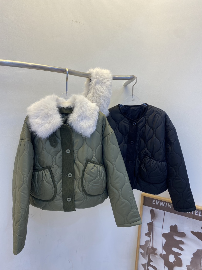 BLACK BIJOU東大門㊣實拍女裝新款推薦熱賣真品夾克皮草絎縫BLACK BIJOU夾克